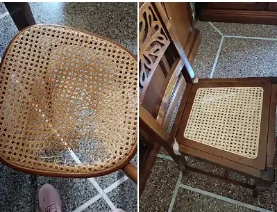 Sedie in paglia di Vienna prima e dopo, Anna Banzi